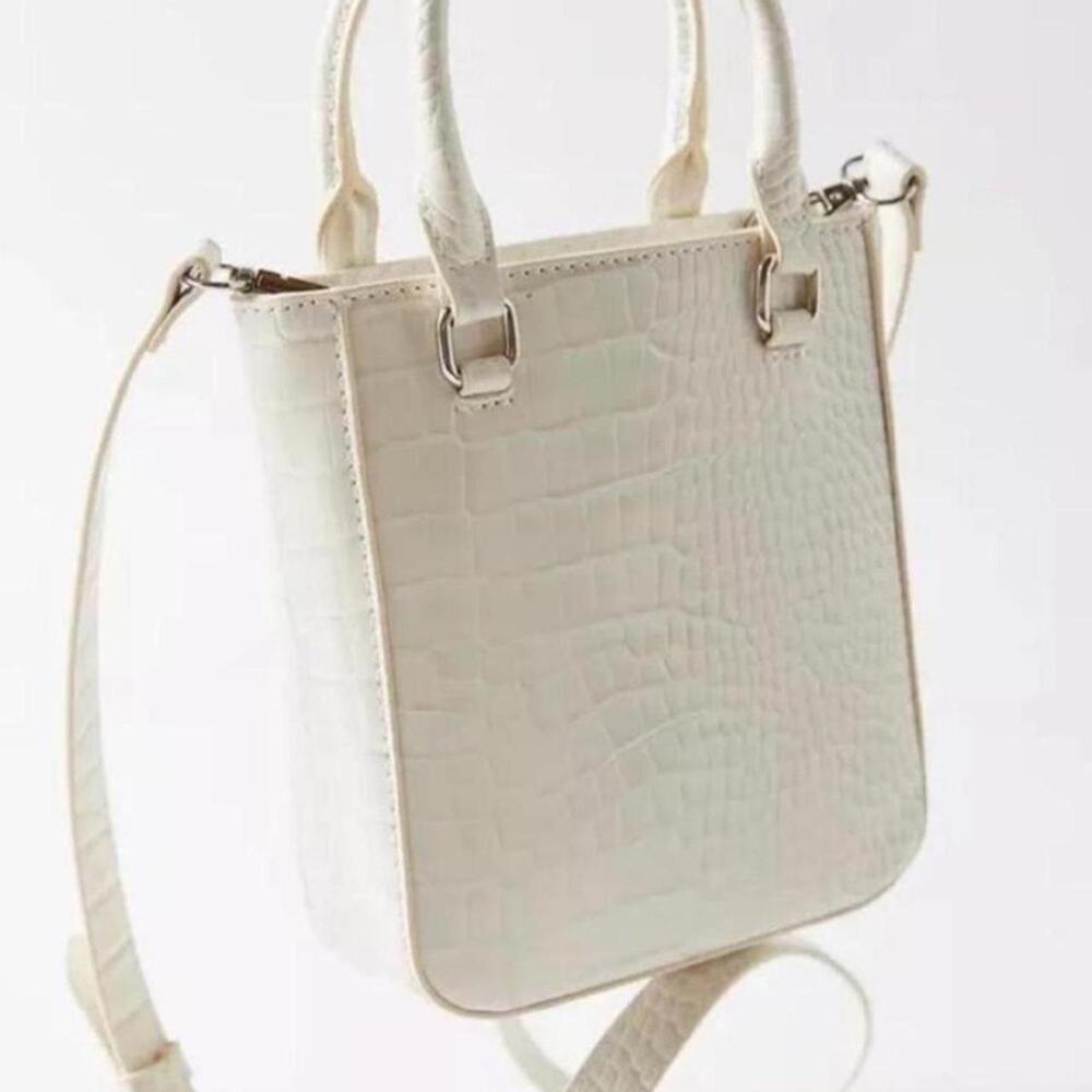 Urban Outfitters white croc embossed mini tote purse new with tags